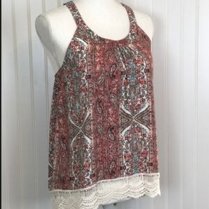 Festival Flowy Tank Top Zoe & Rose Band of Gypsies Bohemian Vibes M